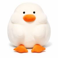 Bantal Boneka Bebek Putih 2 in 1 Custom dengan Selimut Lembut Kawaii, Set Selimut Flanel untuk Perjalanan, Rumah, dan Kantor