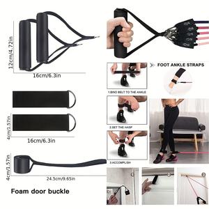 Ensemble de 11 cordes de tension en latex avec 100 livres de tension avec 150 livres d'entraînement de fitness en corde élastique - Product Image 5