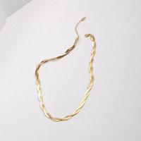 Fenny No Fade Cubique Populaire Twist Serpent Chaîne Collier Tendance Pour Les Femmes Déclaration En Acier Inoxydable Bijoux En Gros