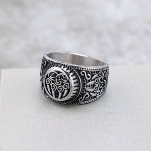 Anillo Unisex de Acero Inoxidable Estilo Nórdico Retro Yunnique, Diseño de Pata de Oso Sólida, Geométrico Redondo, para Uso Diario - Product Image 2
