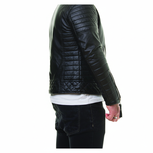 Veste de cyclisme coupe-vent en cuir de vachette d'hiver personnalisée pour motards unisexes, fabricant et fournisseur OEM avec doublure en coton - Product Image 1