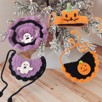 Bavoirs fantômes en coton tissé faits à la main pour chats et chiens - Accessoires pour animaux de compagnie de Noël de la marque KIVA
