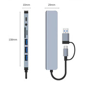 Hubs USB Type C 8 en 2 Multiport Dock Support TF/PD Lecture USB 3.5mm Audio USB C Multi-Port Extension Dock pour Macbook Pro Air