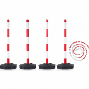 Poteaux de signalisation routière réfléchissants de haute qualité, remplis d'eau, moulés par injection en PP, pour le contrôle des foules et <span class=keywords><strong>la</strong></span> sécurité, rouge et blanc, 85 cm - Product Image 2