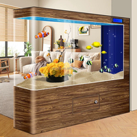 Aquarium sur pied incurvé sur mesure de grande taille, écran de séparation de salon et affichage intelligent, aquarium pour poissons arowana