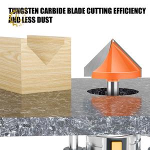 Fraise à rainurer en V à pointes en carbure 120 °   Embouts en V à 90 degrés 150 °   Fraise à rainurer en V de précision 3D en carbure monobloc de 8 mm pour le <span class=keywords><strong>bois</strong></span> - Product Image 3