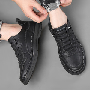 Zapatos Casuales de Primavera para Hombre de Cuero, con Punta Redonda, Suela de Goma, Suaves y Cómodos, con Cordones, Estilo Náutico - Product Image 3