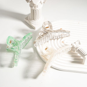 Shark <b>Clip</b> Acetate Hair <b>Clip</b> Silver White Light Green Daily Use High Quality Hair Ornament - Product Image 1