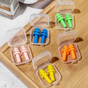 Bouchons d'oreilles en silicone lavables et réutilisables, bouchons anti-bruit pour dormir, étudier, voyager, logo personnalisé disponible - Product Image 4
