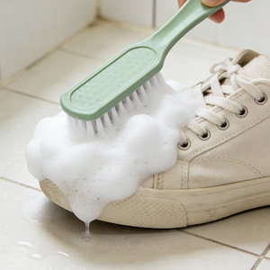 <b>Shoe</b> Cleaning Brush Plastic <b>Soft</b> Bristles Long Handle Hangable For Sneakers And Clothes - Product Image 2