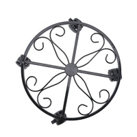 Support de plantes roulant rond en fer avec roulettes verrouillables, support de pot de fleurs de table, décoration moderne pour la maison