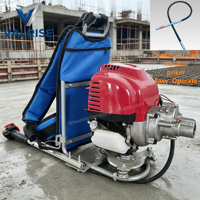 Vibrateur à béton portable, moteur à essence interne 4 temps, vibrateur à béton avec manivelle flexible de 2,44 m, pour le coulage de fondations