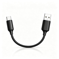 Kabel USB C Portabel Grosir 15CM, Kabel Transfer Data Pengisian Cepat Tipe-C, Kabel Pengisi Daya Mini USB Tipe C