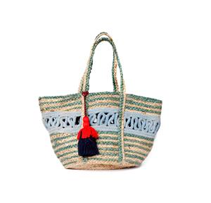 Femmes été plage Jute fourre-tout sac à main fermeture ouverte pompon gland accessoires à la mode prix compétitif de l'inde - Product Image 1