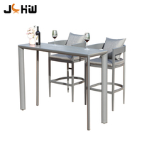 Ensemble de table et chaises de bar extérieur en aluminium moderne et durable pour restaurant, café, hôtel, villa, plage, patio