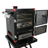 Barbecue vertical professionnel moderne à charbon de bois, fumoir pour bacon et saucisses, personnalisable, en acier à double paroi isolée, directement de l'usine OEM