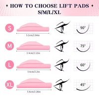 Tiges de permanente de cils sans colle de couleur rose, Kit de levage de cils en Silicone S M1 M2 L, tampons de taille L, outils de levage de cils, étiquette privée