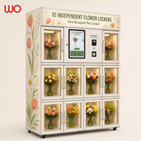Máquina Expendedora Inteligente de Flores Frescas de Acero Inoxidable, Quiosco de Ramos de Flores de Autoservicio 24/7, Pantalla Táctil, Pago con Tarjeta y Efectivo, Basado en la Nube