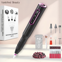 Lime à ongles professionnelle rechargeable en aluminium 35000 tr/min, kit de manucure électrique portable USB sans fil avec embouts de polissage pour salon