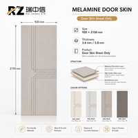 Panneau de porte intérieur en mélamine en vrac, revêtement de porte à grain de bois pour usine de portes