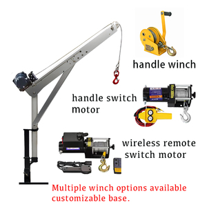 Portable <strong>Mini</strong> Aluminum Alloy Jib <strong>Crane</strong> Vehicle Mounted Mobile Trailer <strong>Crane</strong> CE 400kg 500kg Lifting Capacity New Material Gear - Product Image 2