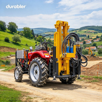 Ensemble complet de machine de forage de puits d'eau portable et durable montée sur tracteur, avec tige de forage et trépan de haute qualité