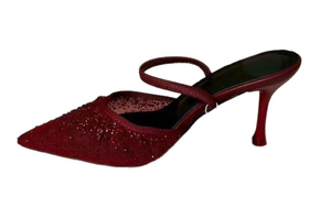 Nouvelles sandales d'été 1717 en maille respirante avec strass, talon fin pointu et bride, pour femme, talon ouvert tendance 6-8cm ZA - Product Image 5