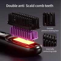 Brosse lissante rechargeable, peigne à cheveux portable, mini fer à lisser électrique