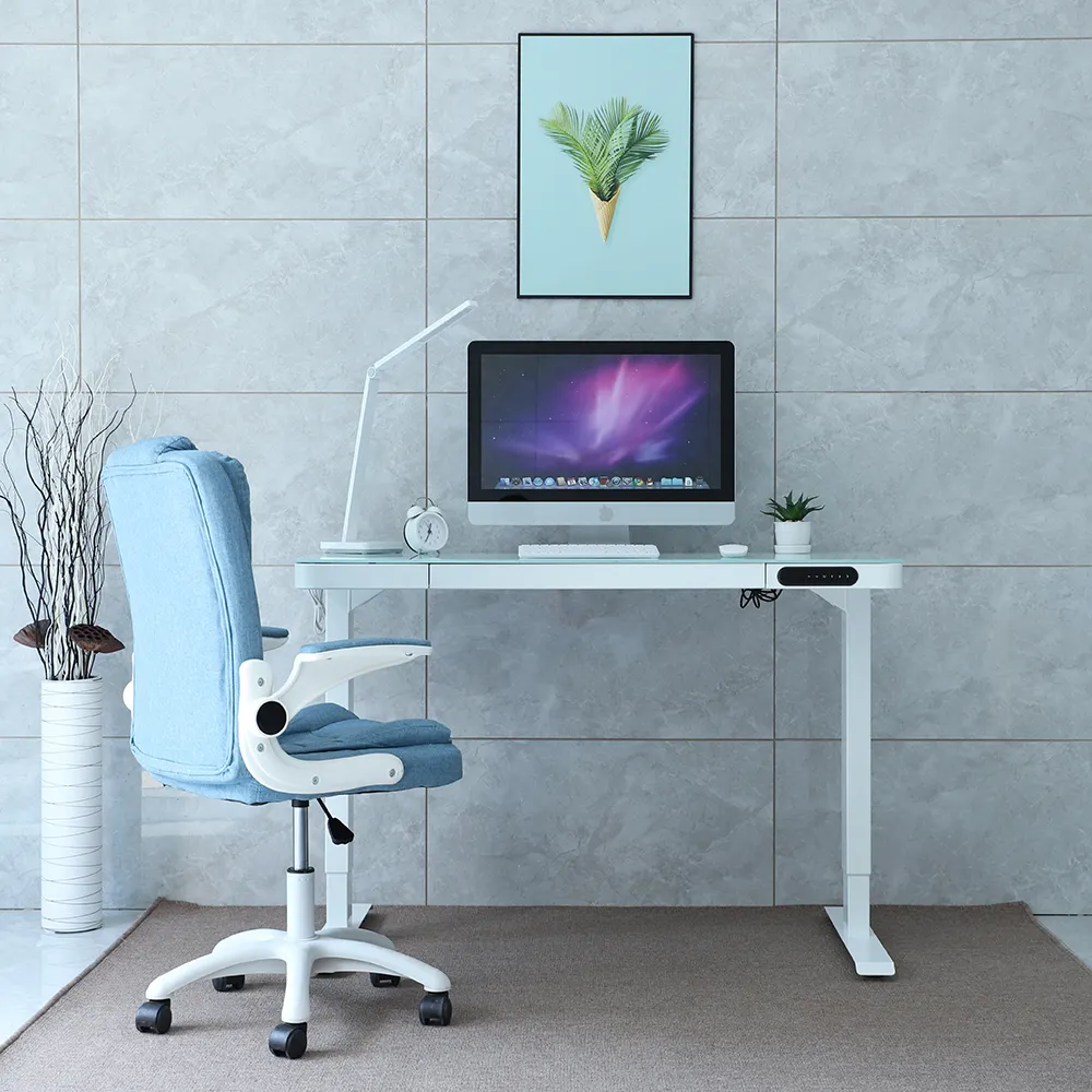 Happyland 2AR2G Low Noise Moderne Hoogte Verstelbare Glazen Sit Stand Executive Schuren Bureau Met Dubbele Motor