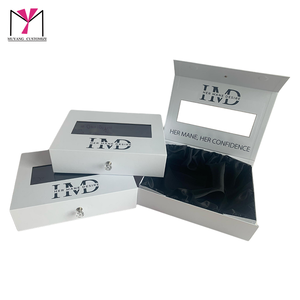 Caja de Peluca de Lujo con Logotipo Personalizado en Oferta, Juego de Empaque con Ventana y Bolsa de Plástico Transparente, Etiqueta para Cabello - Product Image 3