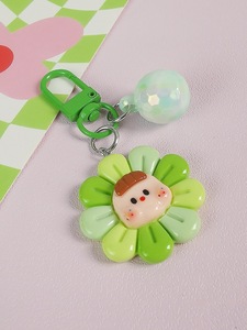 Gantungan Kunci Boneka Bunga Kartun Lucu, Hiasan Tas, Liontin Wajah Anak Laki-Laki Kelopak Pelangi, Manik-Manik Warna-Warni untuk Tas Ransel Anak Perempuan, Kunci Mobil, Hadiah - Product Image 4