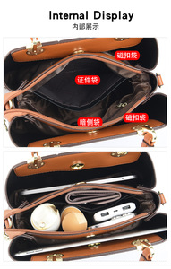 Nouveaux sacs de luxe pour femmes, sacs à main de créateurs, grande capacité, sac bandoulière, sac à main en cuir PU, sac fourre-tout décontracté personnalisé - Product Image 6