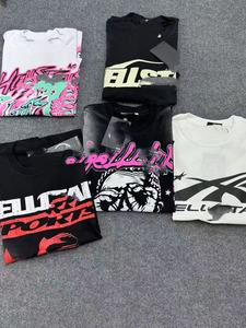 Thương Hiệu Chất Lượng Cao Áo Thun 100% Cotton Hip Hop Quá Khổ Cổ Điển TEE T-Shirts Axit Rửa In Đồ Họa Địa Ngục Sao T Áo Sơ Mi Cho Nam Giới - Product Image 3