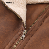 Veste en Faux Daim Marron Personnalisée Nouveau Design Manches Longues Fermeture Éclair Décontractée Légère et Douce Vente en Gros