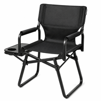 Chaise de Réalisateur Pliante Portable en Aluminium Moderne NBT pour Extérieur avec Table Latérale et Porte-Gobelet, Capacité de Charge 180 kg, Chaise de Jardin