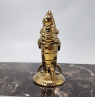 2025 11.5 "nouvelle mode Style moderne en céramique créative dorée personnalisée fusée et astronaute décoration Statue pour la décoration de la maison