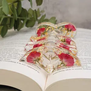 Nhựa Phổ Biến Người Giữ Cuốn Sách Tinh Tế Rose Flower Ngón Tay Cái Trang Chủ Vòng Tay Cho Đọc Sách Áp Lực Bookmark