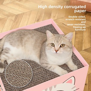 Cuccia per Gatti a Doppio Scomparto in Cartone, Tiragraffi Integrato, Senza Residui, Sostituibile, in Cartone Ondulato Spesso, per Tutte le Stagioni, Lusso Classico - Product Image 2