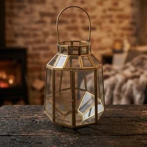 Candle <b>Lantern</b> decorative candle <b>lantern</b> glass and <b>brass</b> for home decoration with <b>brass</b> finish - Product Image 1