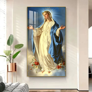 <span class=keywords><strong>Cornice</strong></span> Fotografica Personalizzata Maria, Decorazione Murale, <span class=keywords><strong>Quadro</strong></span> in Porcellana <span class=keywords><strong>con</strong></span> LED Resistente all'Umidità per Ingresso e Soggiorno - Product Image 4
