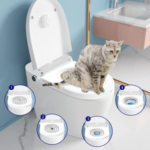 Eco-Friendly Easy Clean Round Plastic <b>Cat</b> Toilet Seat Trainer with 20L Inner Space - Product Image 2