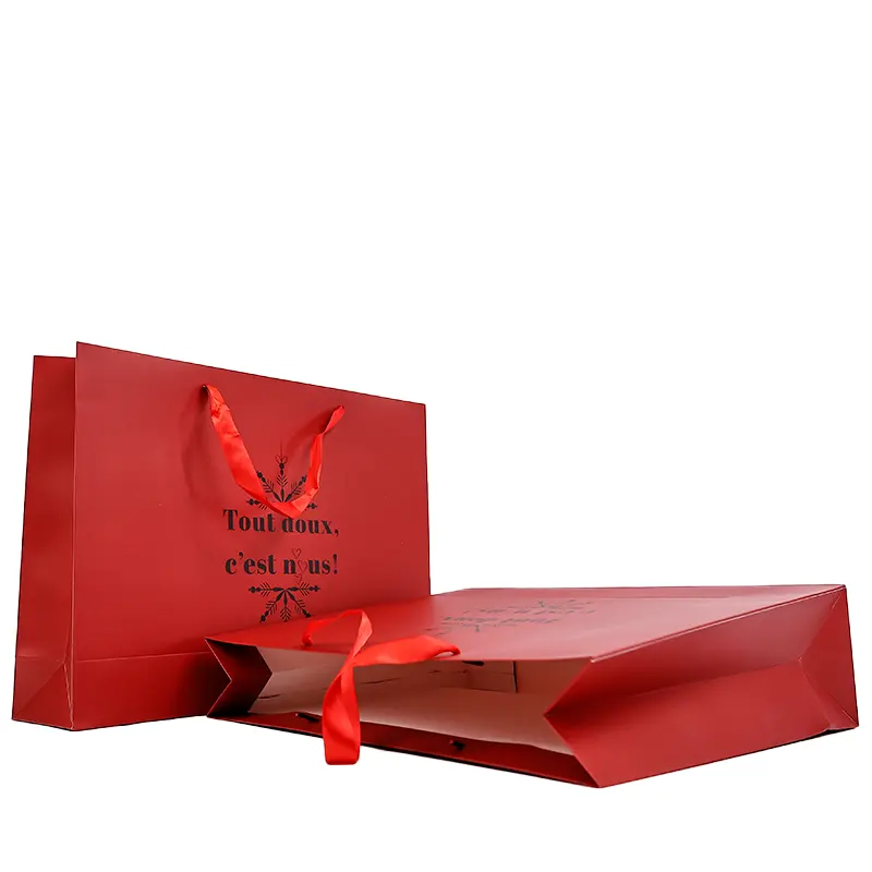 Logo personalizzato abbigliamento Shopping gioielli regalo sacchetti di carta del vino imballaggio Bolsa De Papel stampato Shopping maniglia borsa