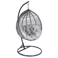 Vente chaude Moderne Oeuf Chaise Balançoire avec Support Portable pour Balcon Salon Or Rotin Mobilier D'extérieur pour Cour Hôtel
