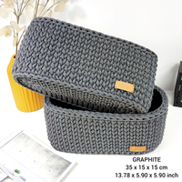 Panier de rangement ovale décoratif Nuohui HT-9 en coton tressé, écologique, durable, moderne, pour chambre d'enfant, avec poignées, pour jouets d'enfants