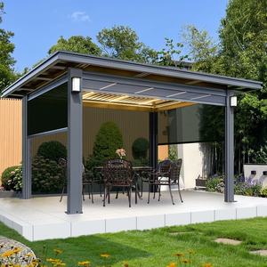 Pabellón <span class=keywords><strong>de</strong></span> aluminio con persianas <span class=keywords><strong>el</strong></span>éctricas <span class=keywords><strong>de</strong></span> estilo chino para patio exterior, con pulverización <span class=keywords><strong>de</strong></span> polvo, para villa, jardín, gazebo rural, terraza, sala <span class=keywords><strong>de</strong></span> té - Product Image 1