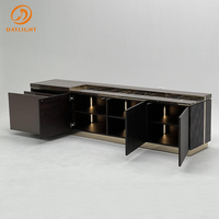 Mobilier de maison personnalisé ensemble de salon design de luxe meuble TV avec plateau en marbre meuble TV moderne et table avec tiroir