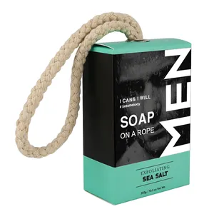 Factory Wholesale Professional Body Care Relaxing Vegan Plants Cleaning Organic Sea Salt Men Bath Soap Bar