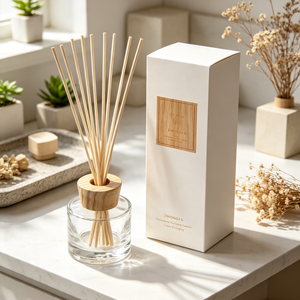 Wholesale Luxury Bamboo Wooden Perfume Cap For 100ml Aroma Diffuser <b>Bottle</b> Polished Wood Cover Custom Fragrance Packaging - Product Image 2
