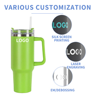 Gobelet de voyage à sublimation de 40oz avec poignée et paille, tasse réutilisable pour garder le froid, poignée confortable, conception personnalisée