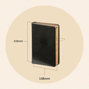 Custom A5 Black Leather Hardcover <b>Journal</b> 100 Sheets Gold Edge Thermal Binding with Custom Logo and Printing - Product Image 3